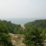 Sand dunes at P.J. Hoffmaster State Park overlooking Lake Michigan. Muskegon, MI. August 2005.